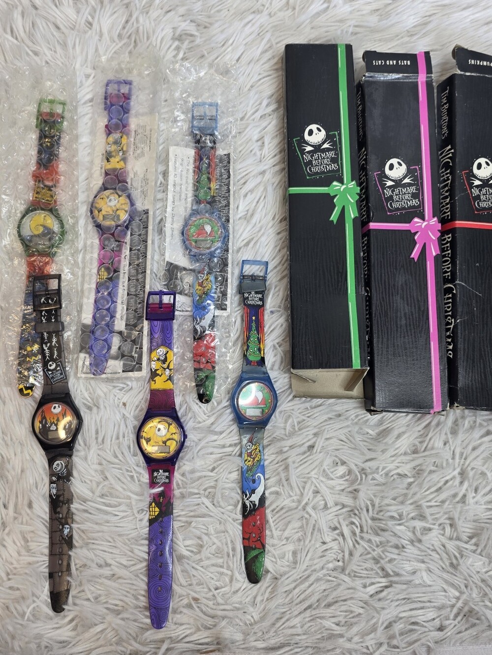 Bueger King Vintage Nightmare Before Christmas Character Wristwatch Lot